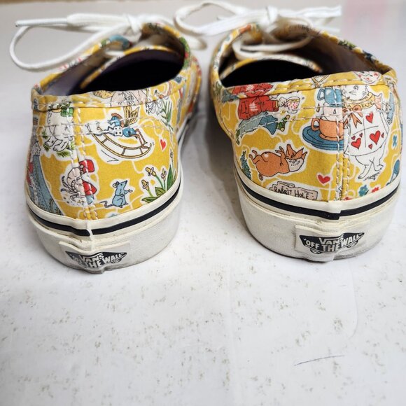 VANS Liberty of London Alice in Wonderland Mad Hatter Yellow Women Size 7.5 - Picture 3 of 12